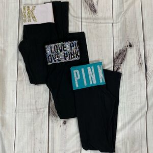 3PC PINK by Victoria’s Secret Leggings Bundle.. XS